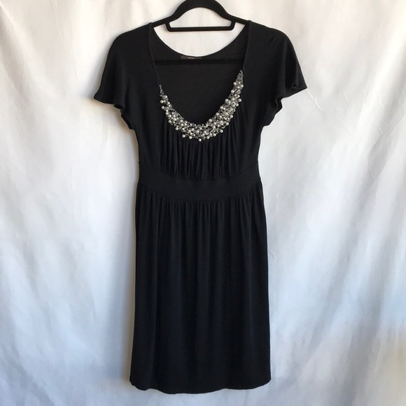 Soprano Dresses & Skirts - Soprano black dress with beaded neckline, cap sleeves, size M